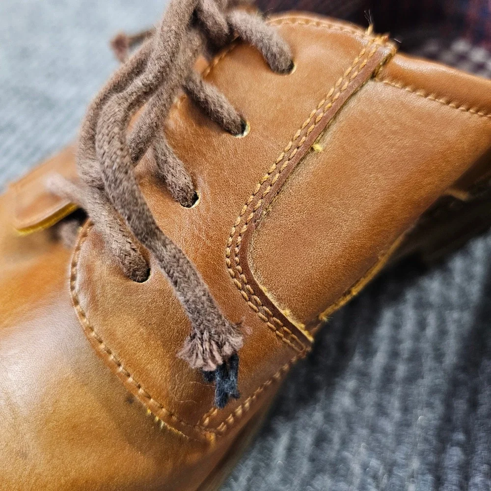 Ben Sherman Oxford Mens 9.5 Tan Cap Toe Lace Up Casual Dress Shoes Classic Mod